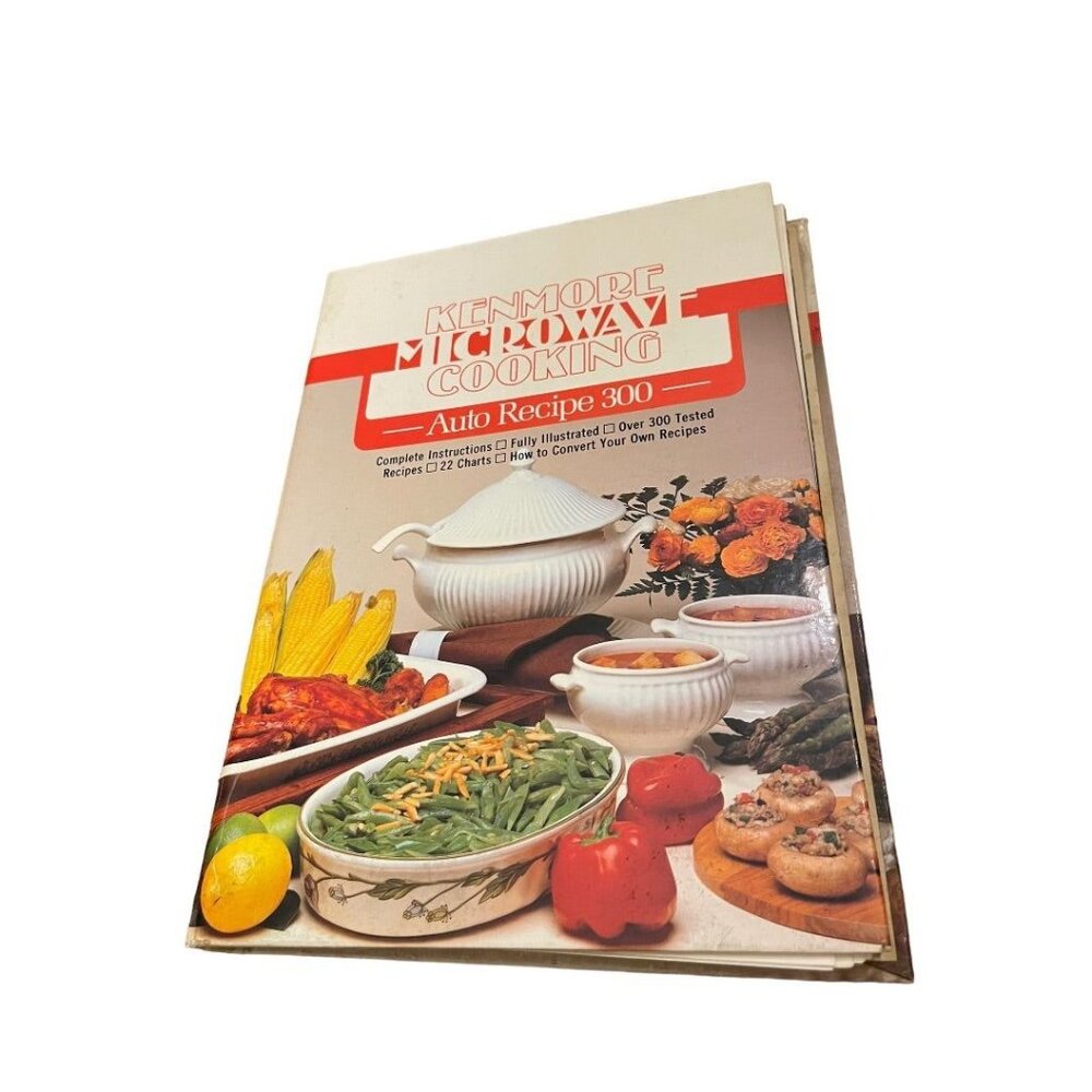 1983 Kenmore Microwave Cooking Auto Recipe 300 Binder Cookbook. AD